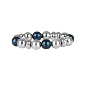 Stretch blue and silver paparazzi bracelet